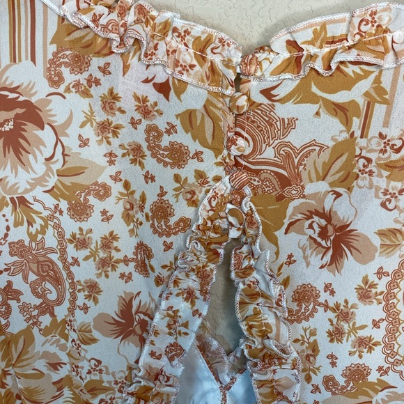 FLYING TOMATO WOMEN'S FLORAL PRINT LONG SLEEVE MINI DRESS L - Picture 11 of 12